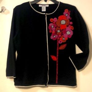 Acorn Applique Cardigan  Sweater, sz M
